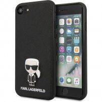 Karl Lagerfeld Saffiano Iconic kryt pre iPhone 7 / 8 / SE (2020/2022) - čierny