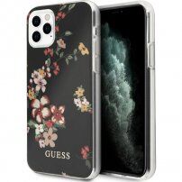 Guess Flower Shiny N.4 kryt pre iPhone 11 Pro Max - čierny