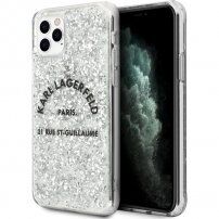 Karl Lagerfeld St. Guillaume Glitter kryt pre iPhone 11 Pro Max - strieborný
