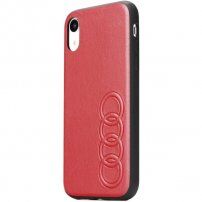 Audi originálny kryt z PU kože pre iPhone X / XS - červený