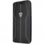 Lamborghini Huracan originálne kožené puzdro pre iPhone 11 Pro - čierne