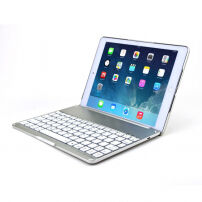 WITSPAD hliníkové puzdro s podsvietenou Bluetooth klávesnicou pre iPad 9,7" (2017/2018) / Pro 9,7" / Air 1 / 2 – strieborné
