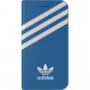 Adidas originálne flipové puzdro s logom a prúžkami pre iPhone 7 / 8 / SE (2020/2022) - modrobiele