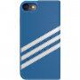 Adidas originálne flipové puzdro s logom a prúžkami pre iPhone 7 / 8 / SE (2020/2022) - modrobiele