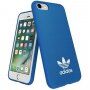 Adidas originálny kryt s logom a s koženým povrchom pre iPhone 6 / 6S / 7 / 8 / SE (2020/2022) - modrý