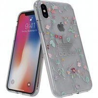 Adidas originálny kryt lúčne kvetiny pre iPhone X / XS - transparentný
