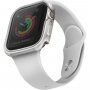 Uniq Valencia kovové puzdro pre Apple Watch 44mm - strieborné