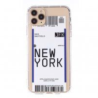 Kryt z mäkkého plastu so vzorom letenky pre iPhone 11 Pro Max - New York