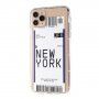 Kryt z mäkkého plastu so vzorom letenky pre iPhone 11 Pro Max - New York