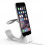 Elegantný hliníkový stojanček/dokovacia stanica pre Apple Watch / iPhone - strieborný