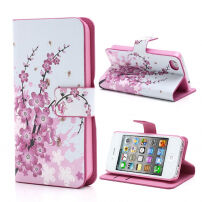 Magnetické puzdro / kryt so stojančekom a&nbsp;slotmi na karty pre Apple iPhone 4 / 4S - ružové