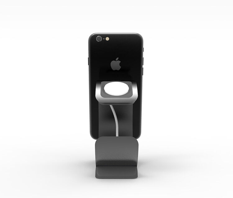 Elegantný hliníkový stojanček/dokovacia stanica pre Apple Watch / iPhone - strieborný
