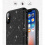 BENKS plastový kryt odolný proti pádu s diamantovým vzorom pre iPhone XS / iPhone X – čierna