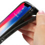 BENKS plastový kryt odolný proti pádu s diamantovým vzorom pre iPhone XS / iPhone X – čierna
