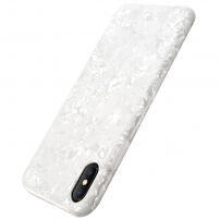 BENKS plastový kryt odolný proti pádu s diamantovým vzorom pre iPhone XS / iPhone X – biela