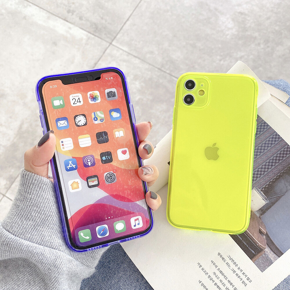 Neónový kryt z mäkkého plastu pre iPhone 11 - žltý