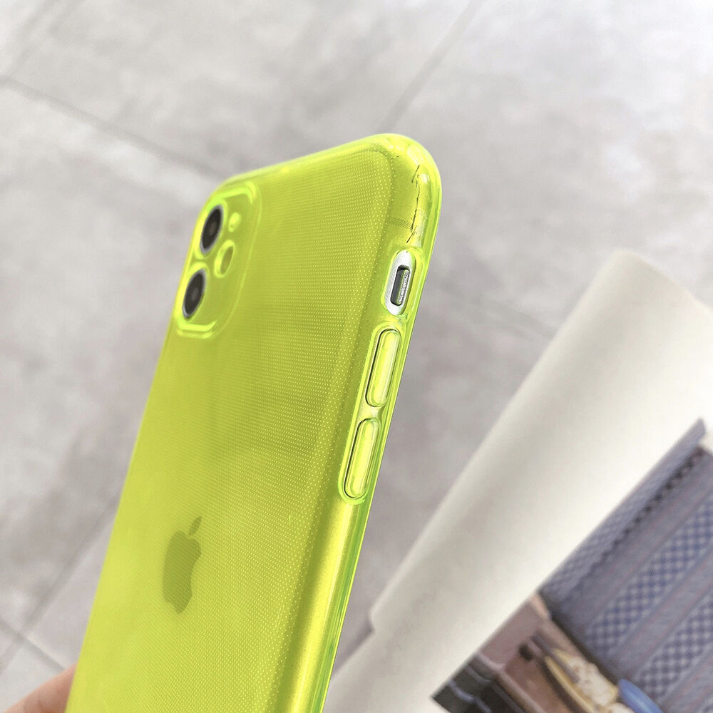 Neónový kryt z mäkkého plastu pre iPhone 11 - žltý