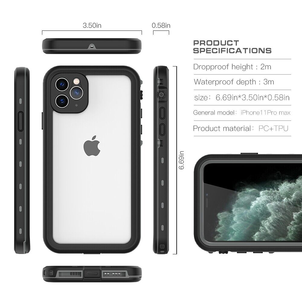 RedPepper nárazuvzdorné vodeodolné puzdro pre iPhone 11 Pro Max - čierne