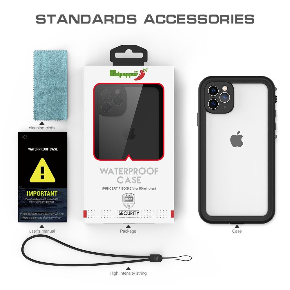 RedPepper nárazuvzdorné vodeodolné puzdro pre iPhone 11 Pro Max - čierne
