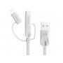 MCDODO USB kábel s lightning/micro USB/USB-C konektormi pre Apple iPhone – 1 m – biely