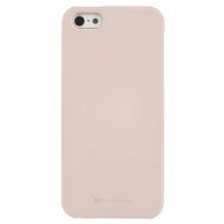 Mercury Goospery matný kryt z mäkkého plastu pre iPhone 5 / 5S / SE (2016) - béžový