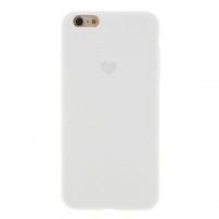 Silikónový kryt so srdiečkom pre iPhone 6 / 6S - biely