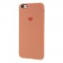 Silikónový kryt so srdiečkom pre iPhone 6 / 6S - oranžový