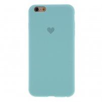 Silikónový kryt so srdiečkom pre iPhone 6 / 6S - svetlomodrý