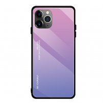 Kryt so sklenenou zadnou stranou pre iPhone 11 Pro - ružovo-fialový