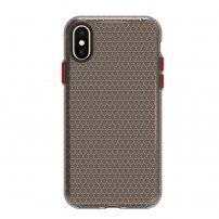 Transparentný kryt so štruktúrou plástu pre iPhone X / XS - čierny