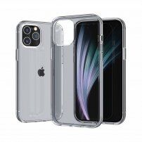 Transparentný kryt s ochranou fotoaparátu pre iPhone 12 mini - sivý