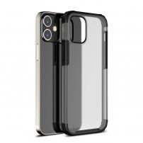 Matný transparentný odolný kryt pre iPhone 12 Pro - čierny