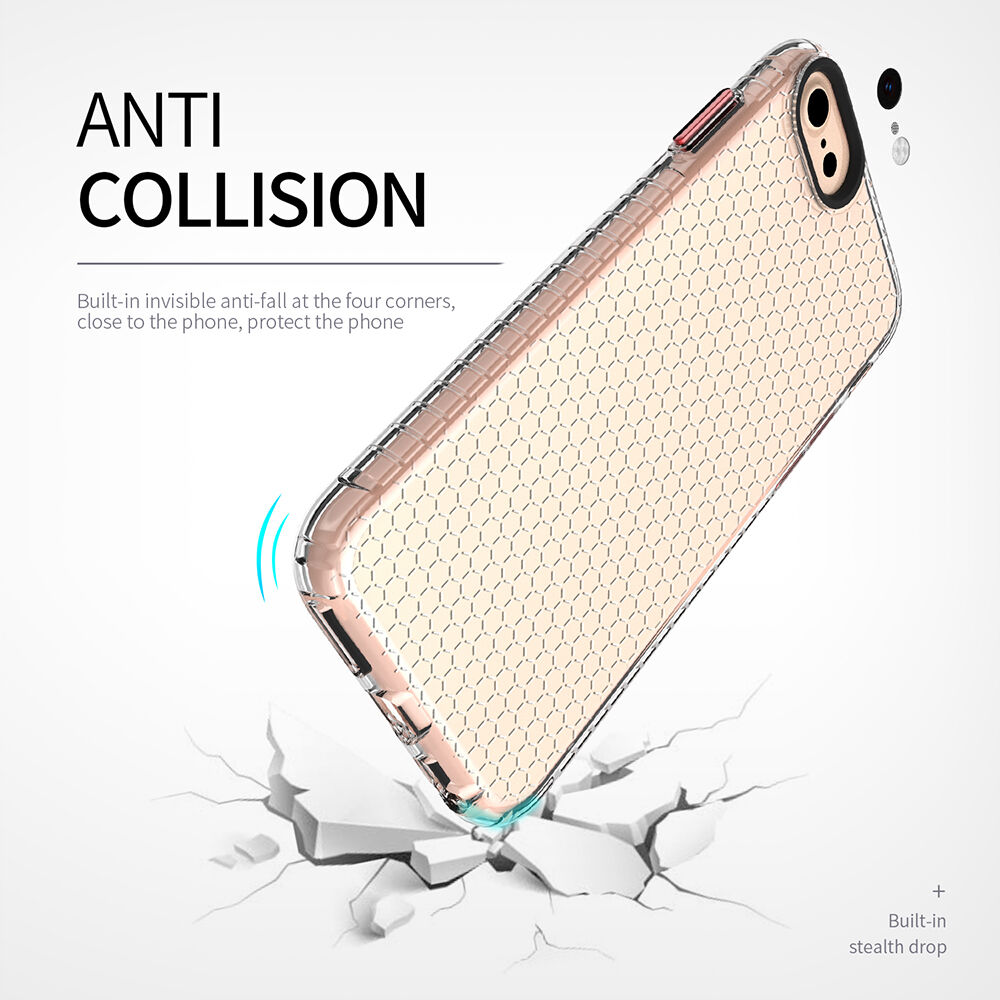Transparentný kryt so štruktúrou včelieho plástu pre iPhone 6 / 6S / 7 / 8 - číry