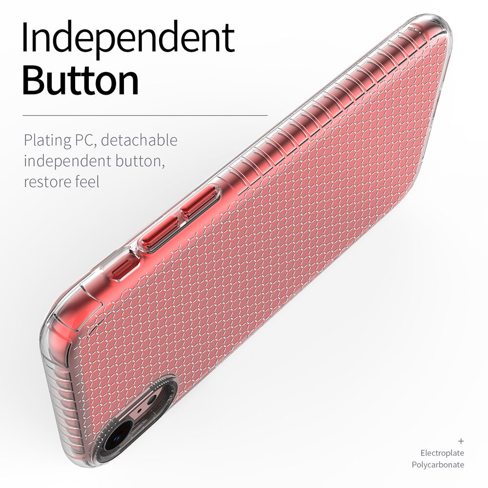 Transparentný kryt so štruktúrou plástu pre iPhone XR - čierny