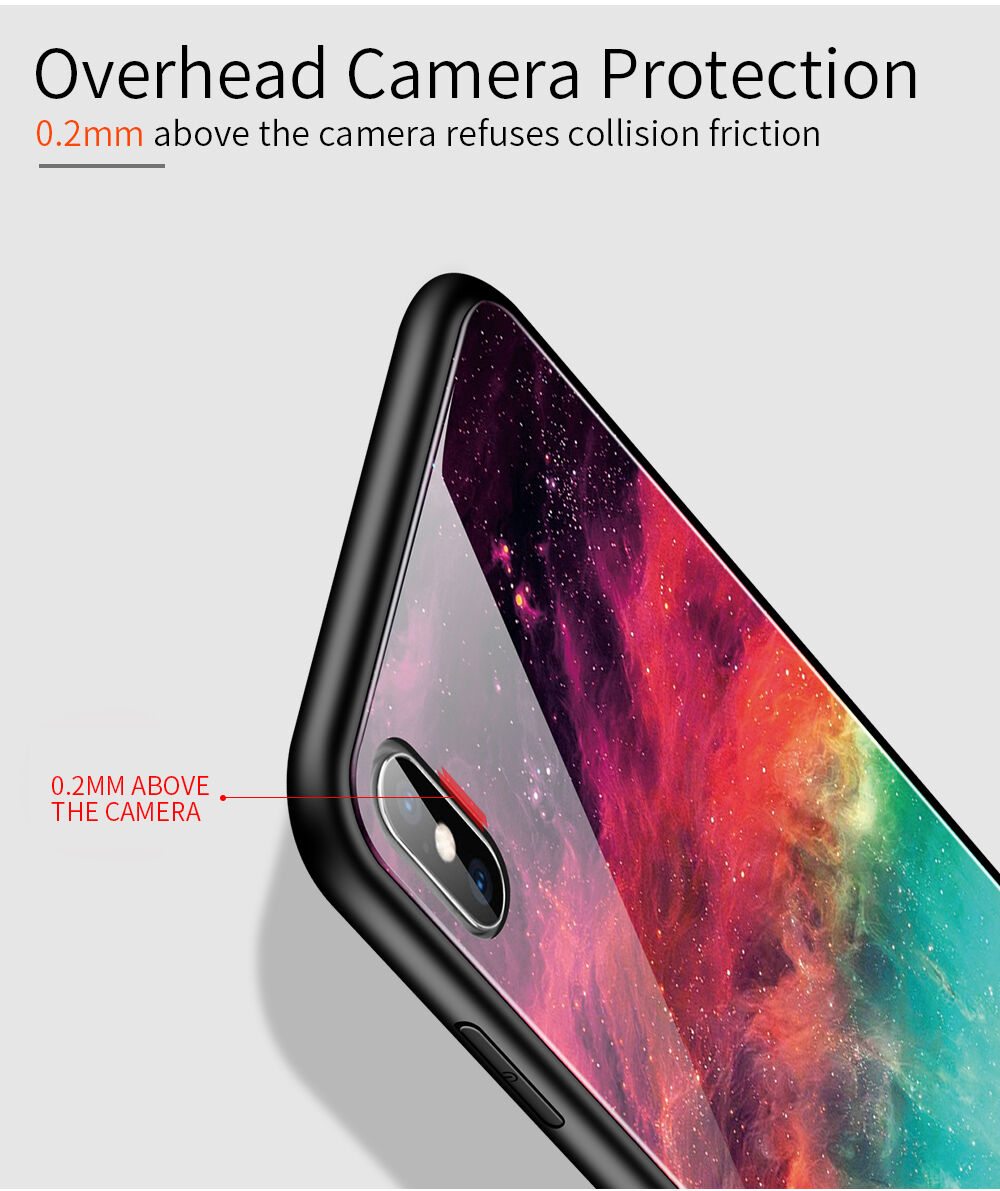 Kryt so sklenenou zadnou stranou pre iPhone XS Max - farebná hmlovina