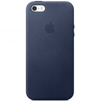 Originálny kožený kryt pre Apple iPhone 5S/SE (2016) – polnočne modrý