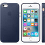 Originálny kožený kryt pre Apple iPhone 5S/SE (2016) – polnočne modrý
