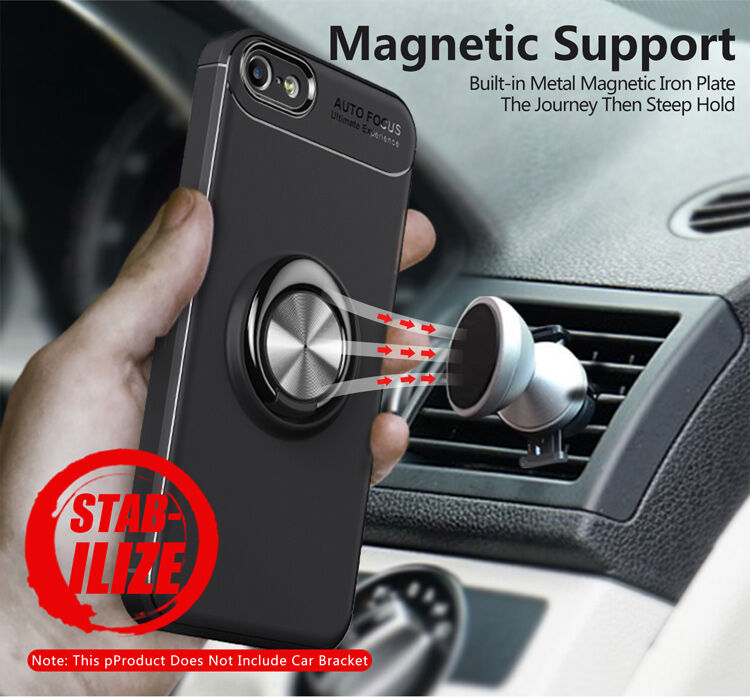Kryt s kovovým stojančekom vhodný do magnetických držiakov pre iPhone 5 / 5S / SE (2016) - čiernomodrý