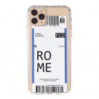 Kryt z mäkkého plastu so vzorom letenky pre iPhone 12 Pro Max - Rím