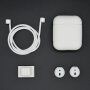 Praktická súprava pre AirPods 1 / 2: šnúrka proti strate + silikónový obal + pracka s príchytkou + kryty slúchadiel - biela