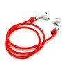 Praktická súprava pre AirPods 1 / 2: šnúrka proti strate + silikónový obal + pracka s príchytkou + kryty slúchadiel - biela