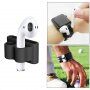 Praktická súprava pre AirPods 1 / 2: šnúrka proti strate + silikónový obal + pracka s príchytkou + kryty slúchadiel - biela