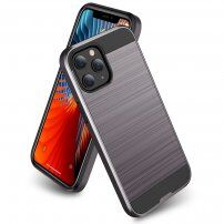 Odolný kryt pre iPhone 12 / 12 Pro – brúsená textúra - sivý