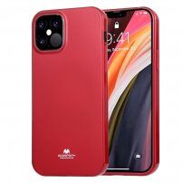 Goospery lesklý kryt z mäkkého plastu pre iPhone 12 / 12 Pro - červený