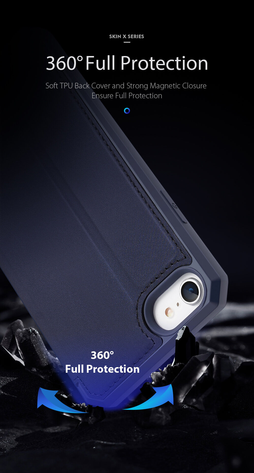 Dux Ducis peňaženkové puzdro pre iPhone 7 / 8 / SE (2020/2022) - čierne