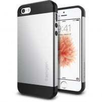 Spigen tenký ochranný Armor kryt pre Apple iPhone SE (2016)/5S /5 – strieborný