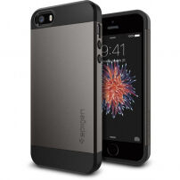 Spigen tenký ochranný Armor kryt pre Apple iPhone SE (2016)/5S – sivý