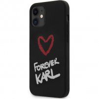Karl Lagerfeld Forever silikónový kryt pre iPhone 12 mini - čierny