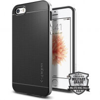 Spigen Neo exkluzívny ochranný kryt pre Apple iPhone SE (2016)/5S – čierno-strieborný