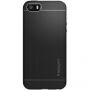 Spigen Neo exkluzívny ochranný kryt pre Apple iPhone SE (2016)/5S – čierno-strieborný